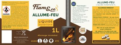 Liquide allume-feu Flam & Co en bouteille capacité 1 L