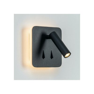 Liseuse carrée noire double lumière LED multifonctionnelle - Bilbao
