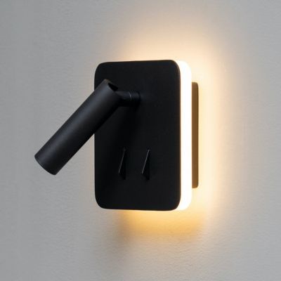 Liseuse carrée noire double lumière LED multifonctionnelle - Bilbao
