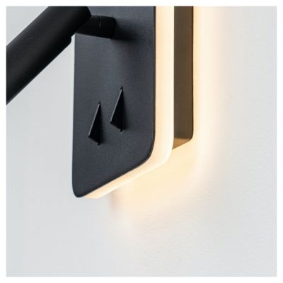 Liseuse carrée noire double lumière LED multifonctionnelle - Bilbao