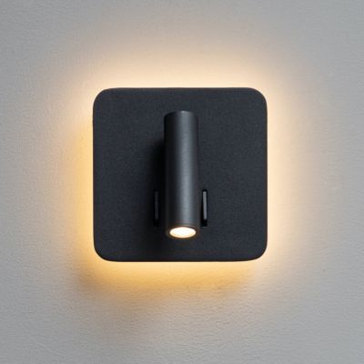Liseuse carrée noire double lumière LED multifonctionnelle - Bilbao