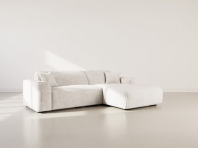 Lison - Canapé d'angle droit 4 places en velours texturé - Lisa Design