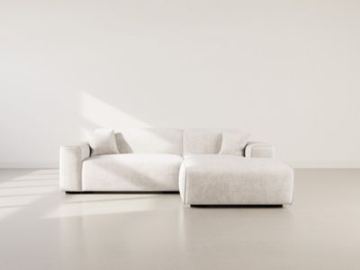 Lison - Canapé d'angle droit 4 places en velours texturé - Lisa Design