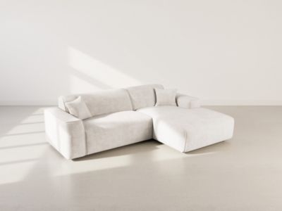 Lison - Canapé d'angle droit 4 places en velours texturé - Lisa Design
