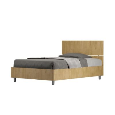 Lit 1 place et demi - Ityhome - 120x190 - Chêne nature - Sommier inclus - Design contemporain