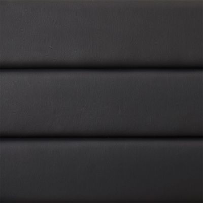 Lit 1 place HUDSON, 90 x 190 cm, capitonné avec sommier, revêtement synthétique noir