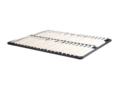 Lit 140 x 190 cm avec rangements - Coloris : Naturel et noir + Sommier - KEROSIA