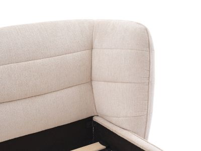 Lit 140 x 200 cm avec tête de lit incurvée - Tissu bouclette - Beige - LARUMO de Maison Céphy