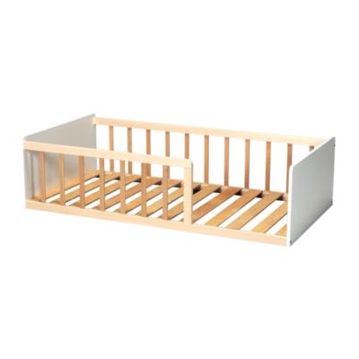 LIT 70x140 PILOU avec sommier / Blanc et Bois clair