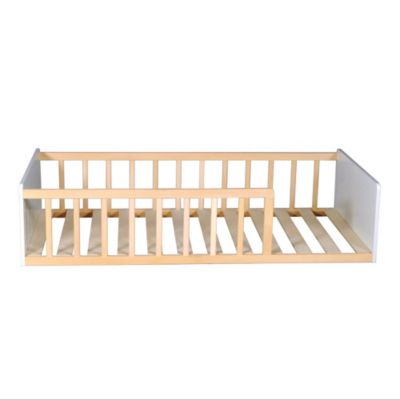LIT 80x160 PILOU avec sommier / Blanc et Bois clair