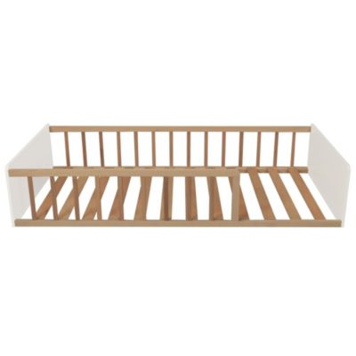 LIT 90x190 PILOU avec sommier et matelas / Blanc et Bois clair