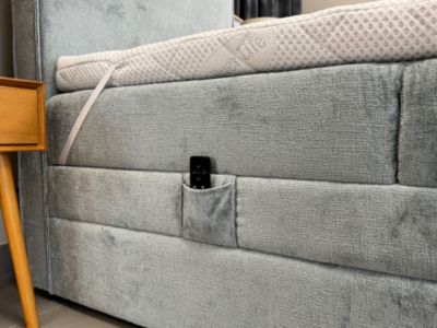 Lit adulte 100x200 SORRENTO - ensemble relaxation électrique en tissu beige
