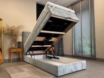 Lit adulte 100x200 SORRENTO - ensemble relaxation électrique en tissu beige