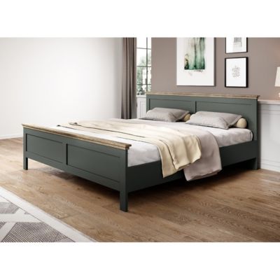 Lit adulte 140x200 collection ASSIA. Coloris vert kaki et finitions ...