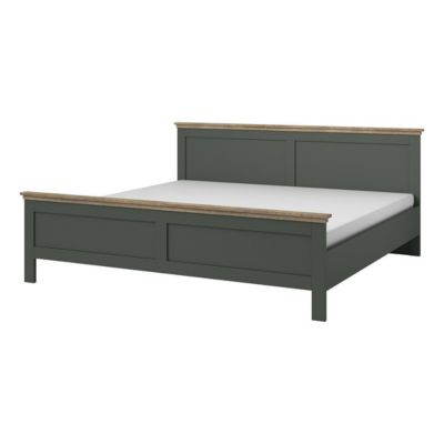 Lit adulte 180x200 collection ASSIA. Coloris vert kaki et finitions ...