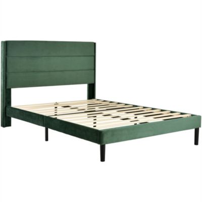 Sommier à lattes de lit et matelas Vert foncé 140x200cm Velours | Leroy Merlin