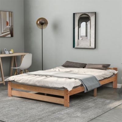 Lit double 140 x 190 cm avec prise USB, haut sommier, en velours, gris