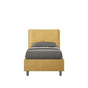 Lit Appia avec sommier rembourré 80x210 en microfibre ocre