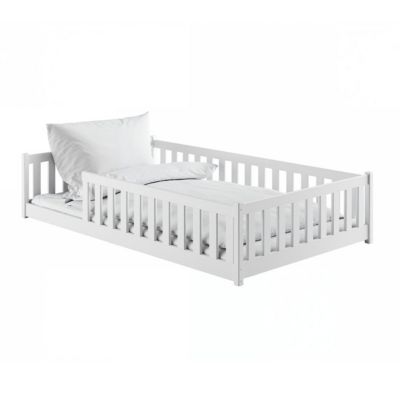 Lit au sol 120x200 sommier inclus Maya Blanc