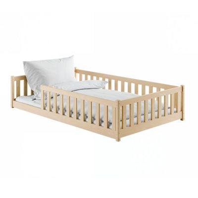 Lit au sol 120x200 sommier inclus Maya Bois