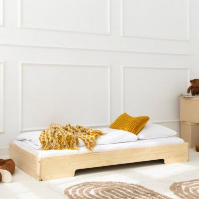 Lit au sol 90x200 sommier inclus Léna Bois