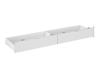Lit avec 4 tiroirs 140 x 190 cm - Coloris : Blanc brillant et naturel - VELONA