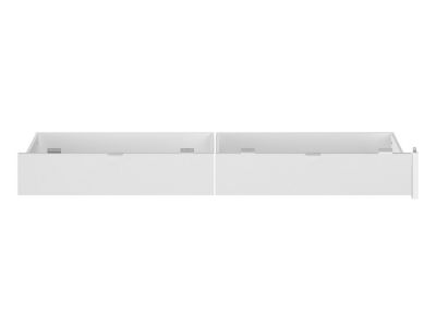 Lit avec 4 tiroirs 140 x 190 cm - Coloris : Blanc brillant et naturel - VELONA