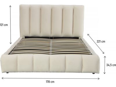 Lit avec coffre "Annie" 160 x 200 cm  Beige