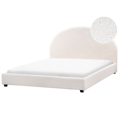 Lit avec sommier Bouclé VAUCLUSE 160 x 200 cm Blanc cassé