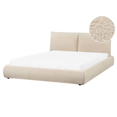 Lit avec sommier Bouclé VINAY 160 x 200 cm Beige clair