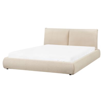 Lit avec sommier Bouclé VINAY 160 x 200 cm Beige clair