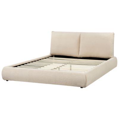Lit avec sommier Bouclé VINAY 160 x 200 cm Beige clair