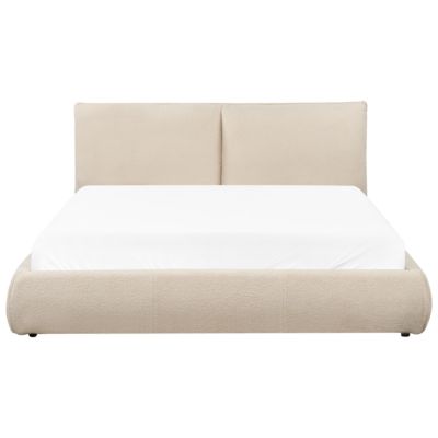 Lit avec sommier Bouclé VINAY 160 x 200 cm Beige clair
