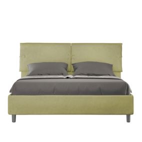 Lit avec sommier rembourré 160x210 microfibre thé vert Sleeper