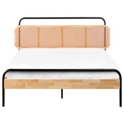 Lit avec sommier Rotin BOUSSICOURT 140 x 200 cm Marron clair