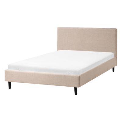 Lit avec sommier Tissu FITOU 120 x 200 cm Beige