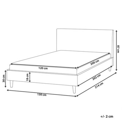 Lit avec sommier Tissu FITOU 120 x 200 cm Beige