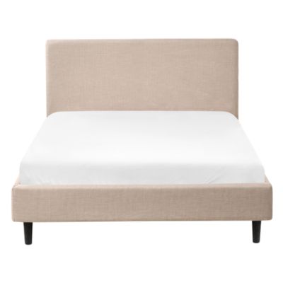 Lit avec sommier Tissu FITOU 120 x 200 cm Beige