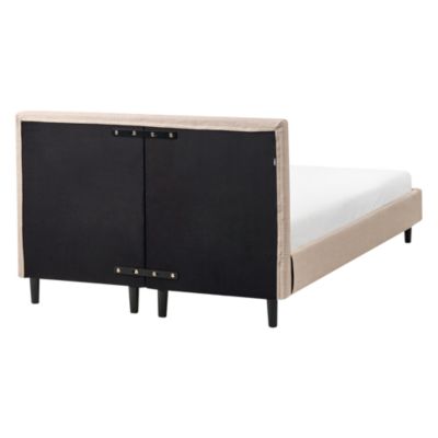 Lit avec sommier Tissu FITOU 120 x 200 cm Beige