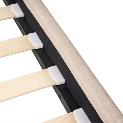 Lit avec sommier Tissu FITOU 120 x 200 cm Beige