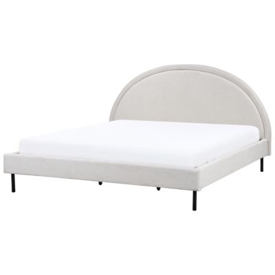 Lit avec sommier Tissu MARGUT 180 x 200 cm Gris clair