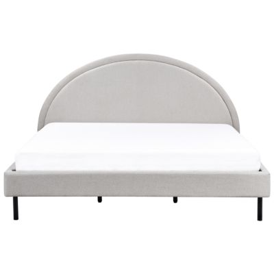 Lit avec sommier Tissu MARGUT 180 x 200 cm Gris clair