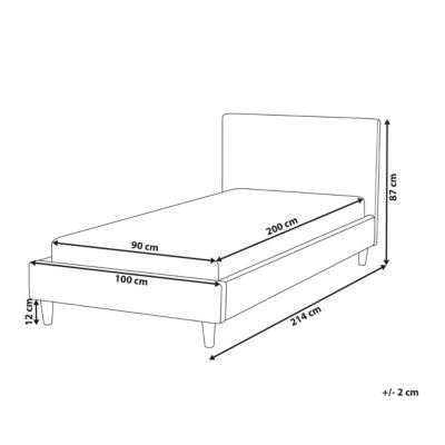 Lit avec sommier Velours FITOU 90 x 200 cm Bleu clair