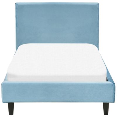 Lit avec sommier Velours FITOU 90 x 200 cm Bleu clair