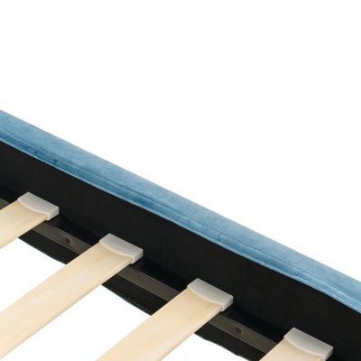 Lit avec sommier Velours FITOU 90 x 200 cm Bleu clair