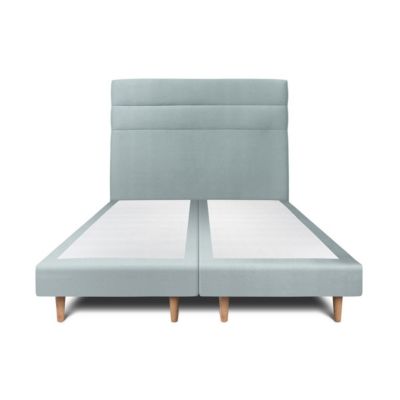 Lit Coffre 180x200cm Avec Tête De Lit Tapissier Tissu Bleu - Hauteur