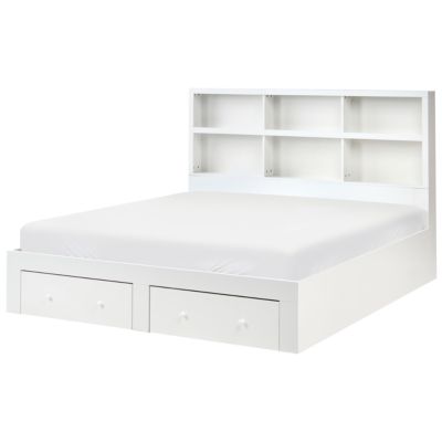 Lit avec tiroirs de rangement TARARE Blanc 180 x 200 cm
