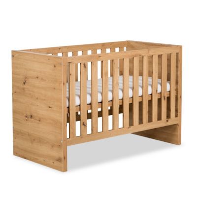 Lit Bébé évolutif Avec Barrière De Sécurité 120x60 Chêne