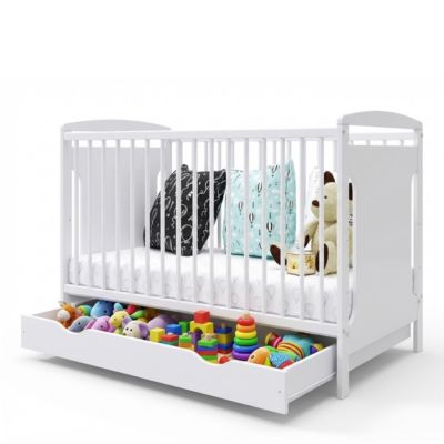 Lit bébé évolutif avec tiroir Margot 60x120 cm (matelas non inclus) Blanc