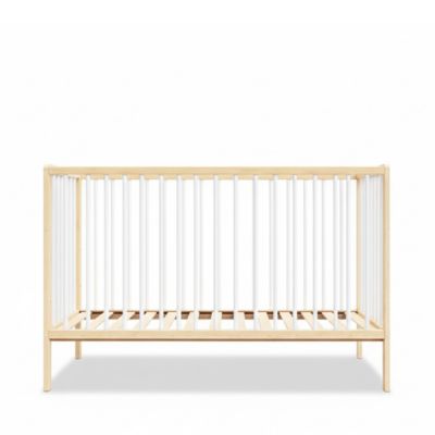 Lit bébé évolutif avec tiroir Mathis 60x120 cm (matelas non inclus) Bois naturel et blanc